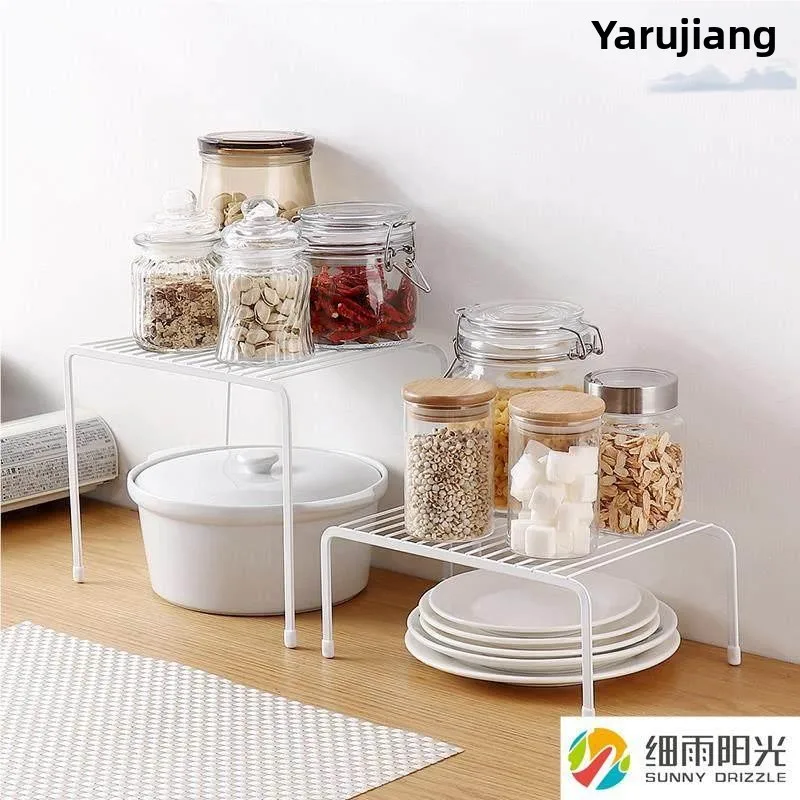 Kitchen Iron Art Storage Rack Overall Cabinet Divider Multi-layer under Sink Countertop Expandable Bowl Plate Storage Shelf