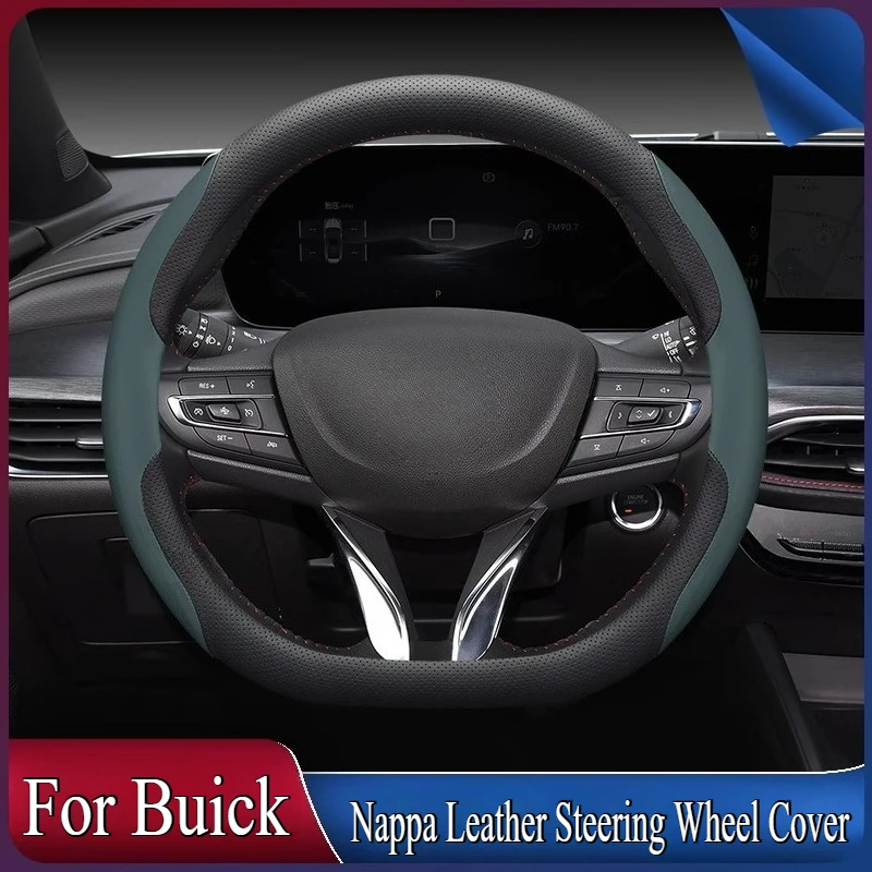 

For Buick Verano Excelle Regal LaCrosse Encore GL8 Envision GL6 Nappa Leather Anti Slip Steering Wheel Cover Car Accessories