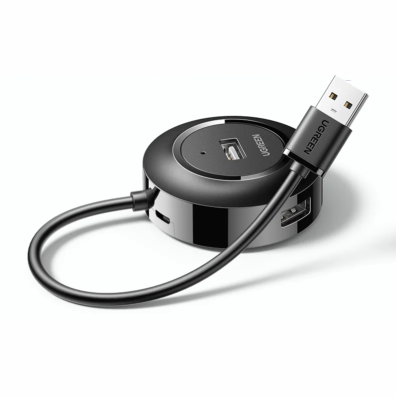 UGREEN USB 2.0 Hub 4-Port Multifunctional Adapter with USB Extension Cable Fast Data Transfer Supports High-capacity Hard Drives