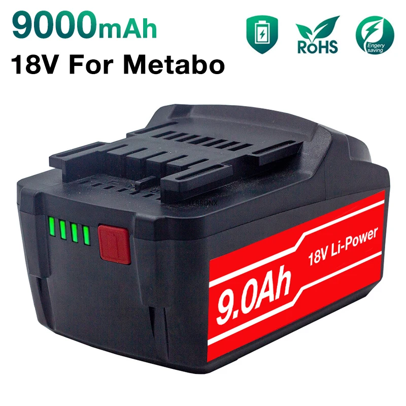 18V 9000mAh Li-ion Replacement Rechargeable Battery for Metabo Cordless Power Tools 625592000 625591000 BSZ18 BS18LT SSD18