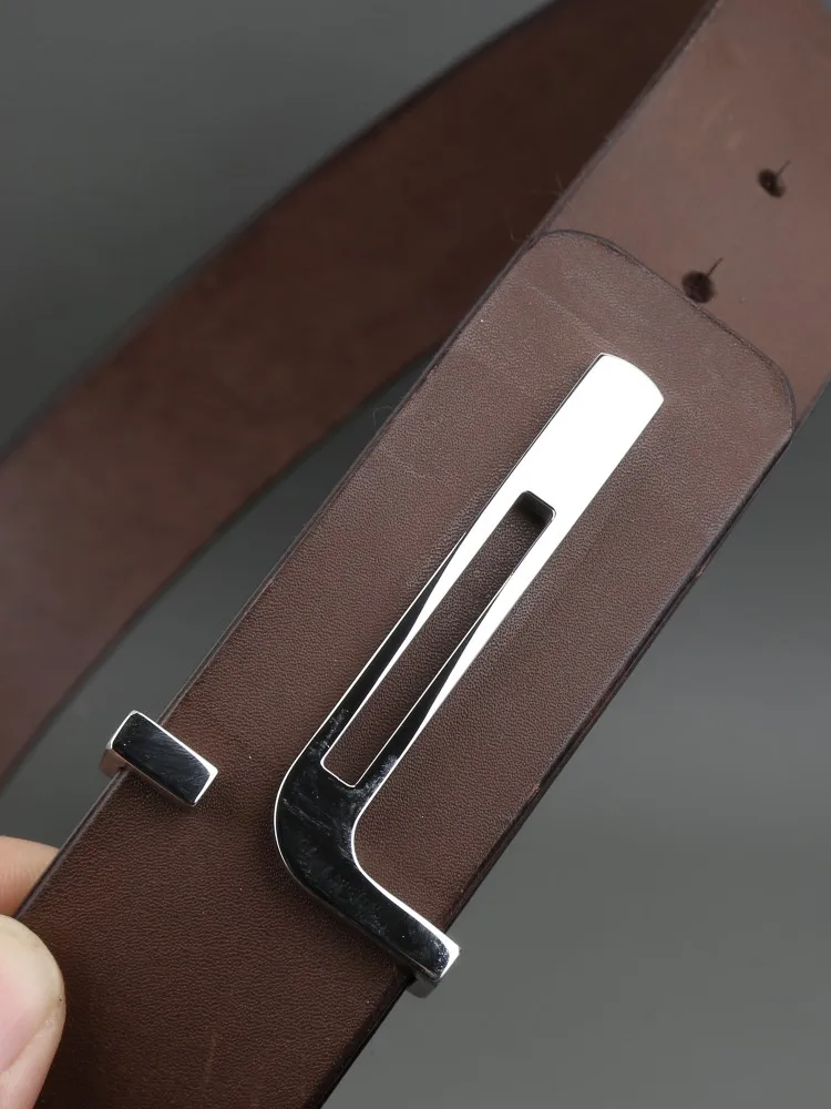Handmade men's handmade genuine cowhide leather belt, imported from Italy, top layer cowhide pants belt, smooth thong buckle