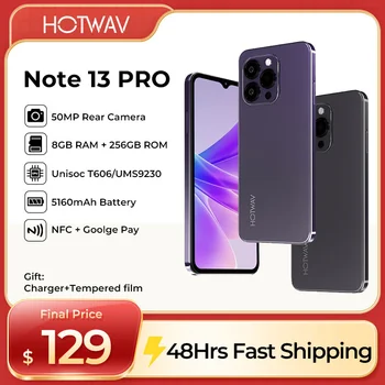 HOTWAVหมายเหตุ13 Proสมาร์ทโฟนAndroid 13 6.6 ''HD + 90Hzอัตราการรีเฟรช16GB(8 + 8) + 256GB 50MPกล้อง5160MAhโทรศัพท์มือถือ