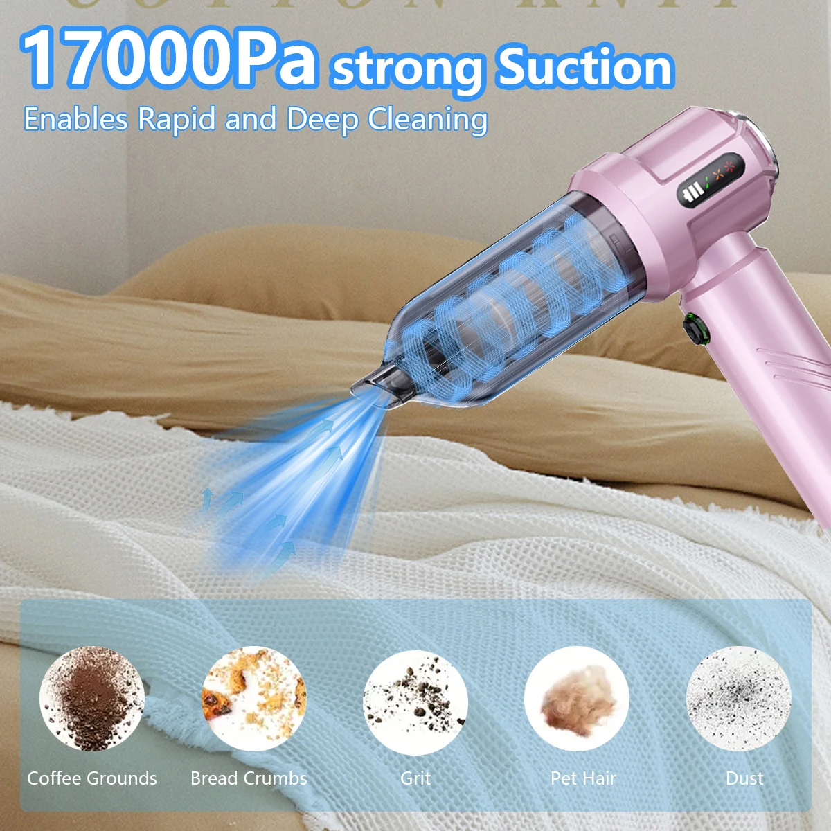 4-in-1 무선 자동차 진공청소기 |   18KPA(LCD 및 송풍기+팽창기 포함) |   자동차 디테일링/가정용/야외용 ETL 인증