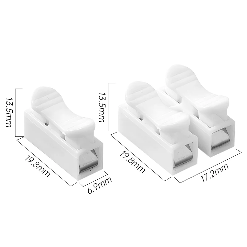 20/50/100Pcs Push Type Terminal Block 1P 2P Quick Cable Wire Connector Electrical Cable Terminal Easy Safe Connector