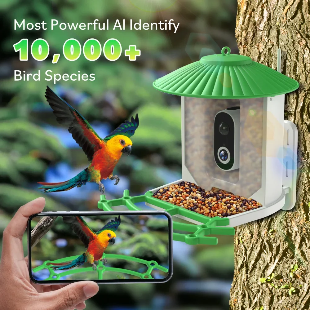 Amazon ai intelligent bird feeder 3mp high definition outdoor solar camera bird watcher identification bird monitoring