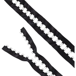 4 Yards Black Grommet Trim with D Rings (6x10mm) 0.94
