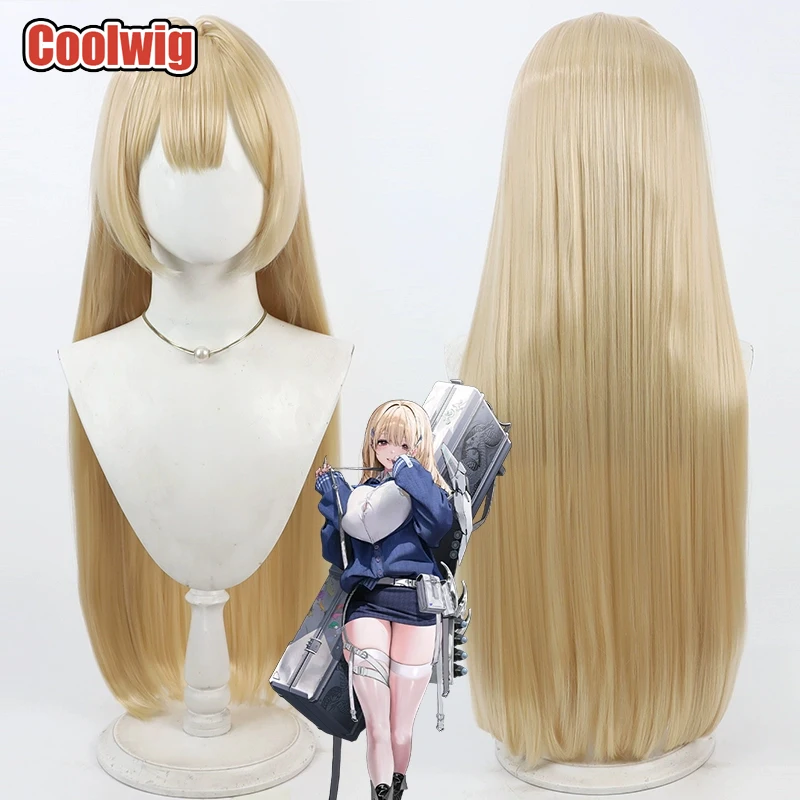 Coolwig Synthetic Hair Tia Cosplay Wigs Game Nikke The Goddess of Victory Tia 80cm Women Long Straight Blonde Wig Heat Resistant