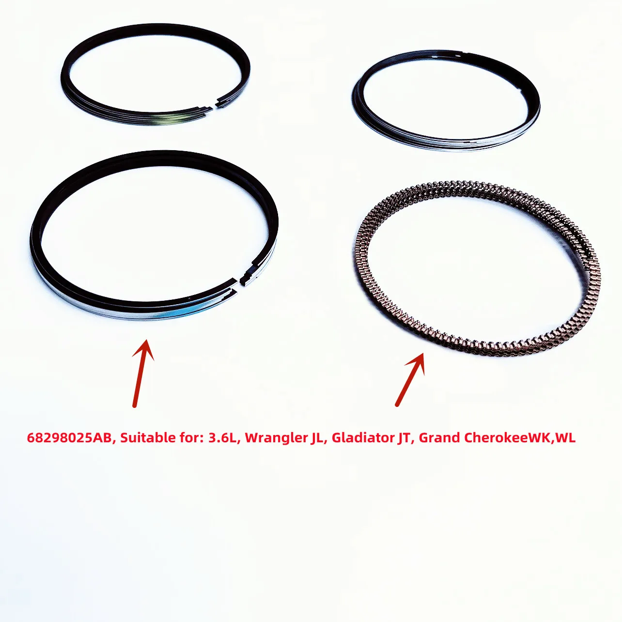 WAP02 Original Piston Ring, 68298025AB,  For: 3.6L, Wrangler JL, Gladiator JT, Grand Cherokee WL,WK,Durango,WD,RAM1500 ,2017-202