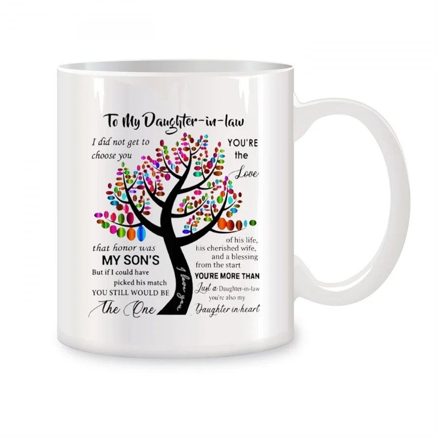 

To My Daughter-In-Law Mugs For Daughter In Law From Mother In Law Birthday Gifts Novelty Coffee Ceramic Tea Cups White 11 oz