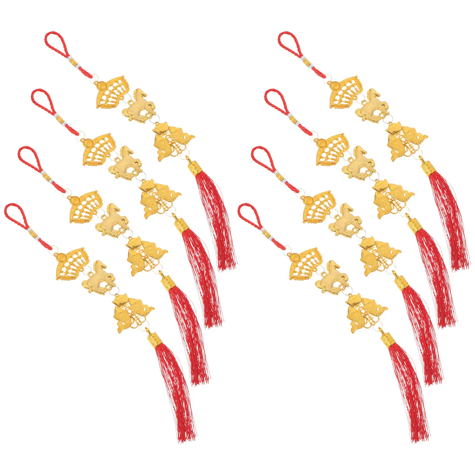 8Pcs Chinese New Year Horse Hanging Pendants Lucky Feng Shui Ornaments Spring Festival Home Office Tree Indoor Outdoor view 5