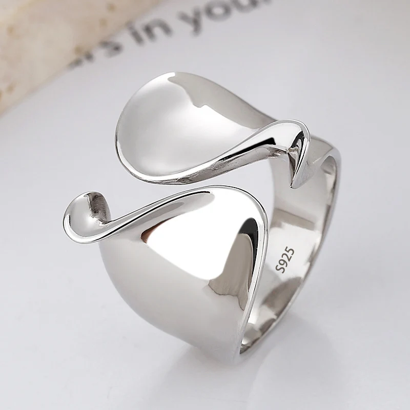 Women's 925 Sterling Silver Double Layer Geometry Ring