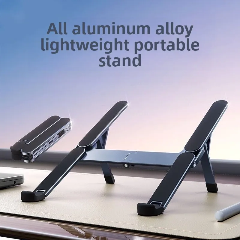 Folding laptop stand, aluminum alloy desktop, portable gaming laptop, tablet, and height cooling support frame