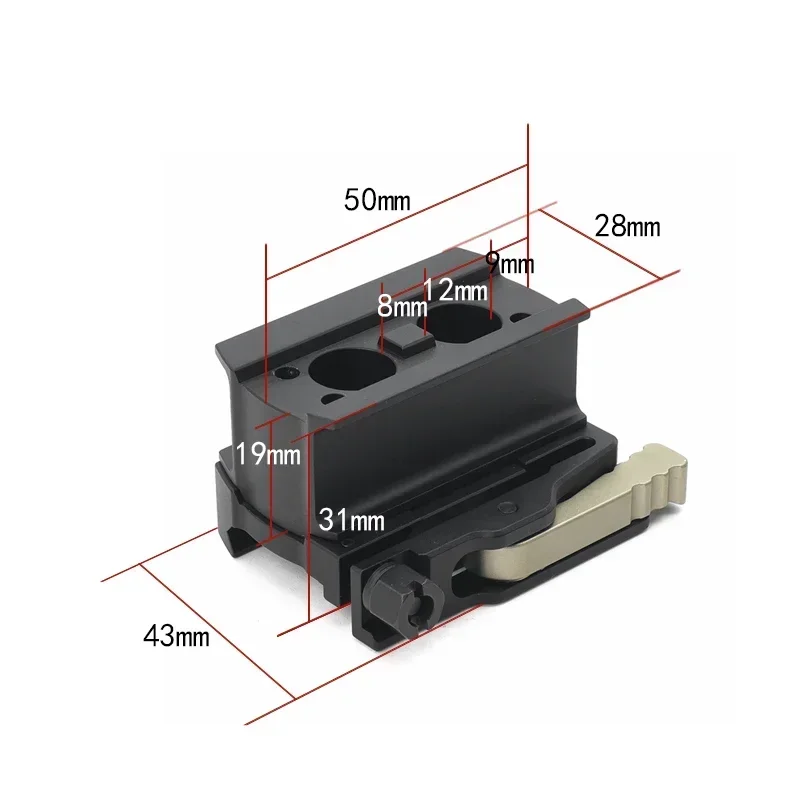 Dudukan LRP taktis, dengan Spacer 1.57 dan 1.93 inci dudukan tinggi untuk THW2 MHW5 R5 titik merah pemandangan berburu senapan Airsoft taktis