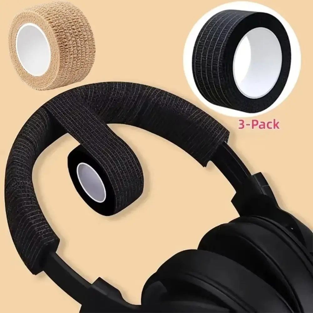 3PCS Non-Woven Fabric Headphone Headband Protector Tape Durable Tearable Self-adhesive Chair Foot Pad Multifunctional