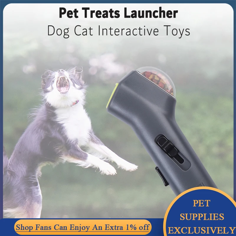 Pet Food Launcher Dog Toys Interactive Snack Catapult Funny Cats Treat Transmitter Indoor Kitten Chasing Toys Puppy Accessories