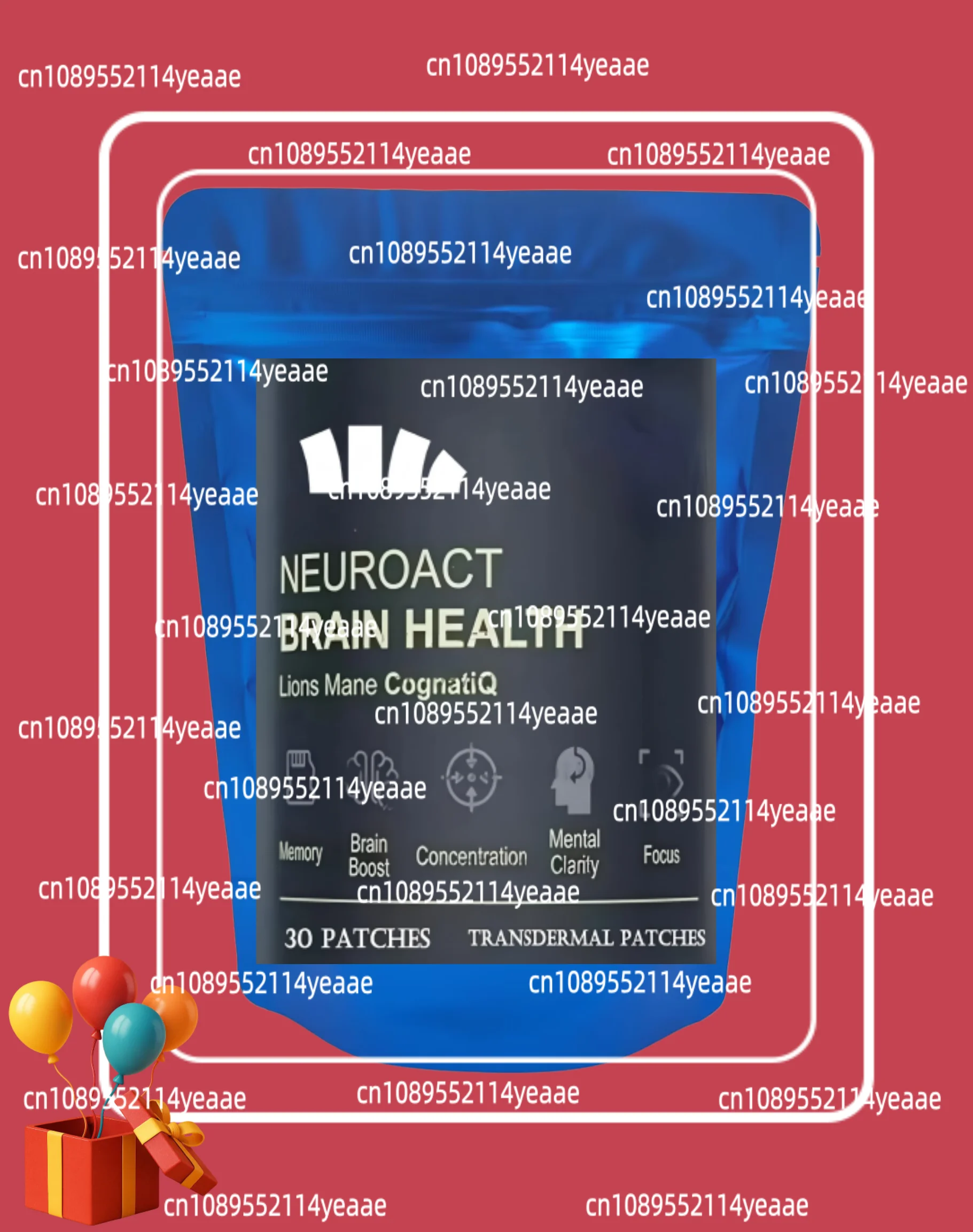30 Patches Brain Health Memory Transdermal Patches With Cognatiq, Vitamin B3 & B6, For Focus, Memory