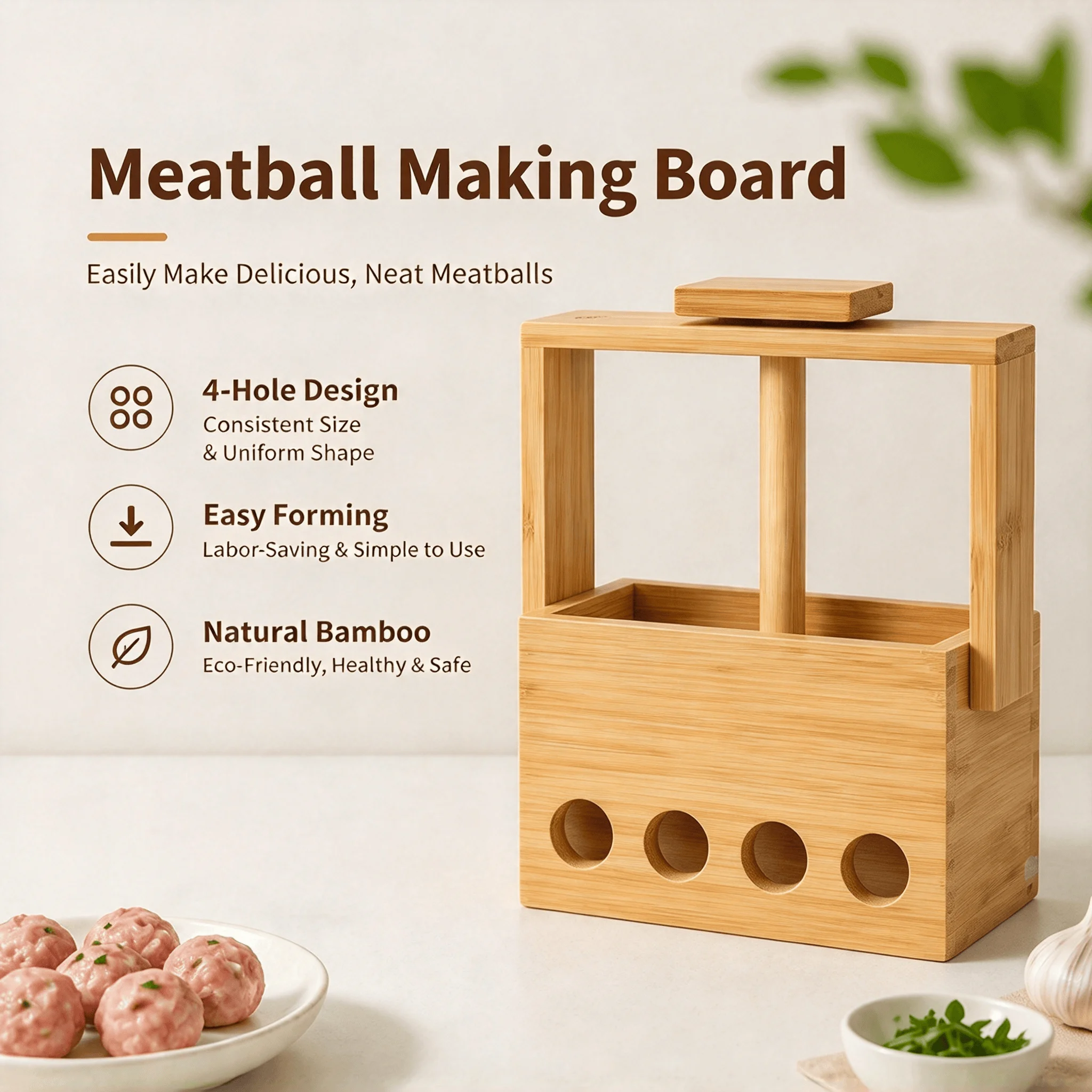 Manual 4 Hole Hand Press Meatball Maker Manual Meat Ball Forming Machine Home Kitchen Meatball Making Tool