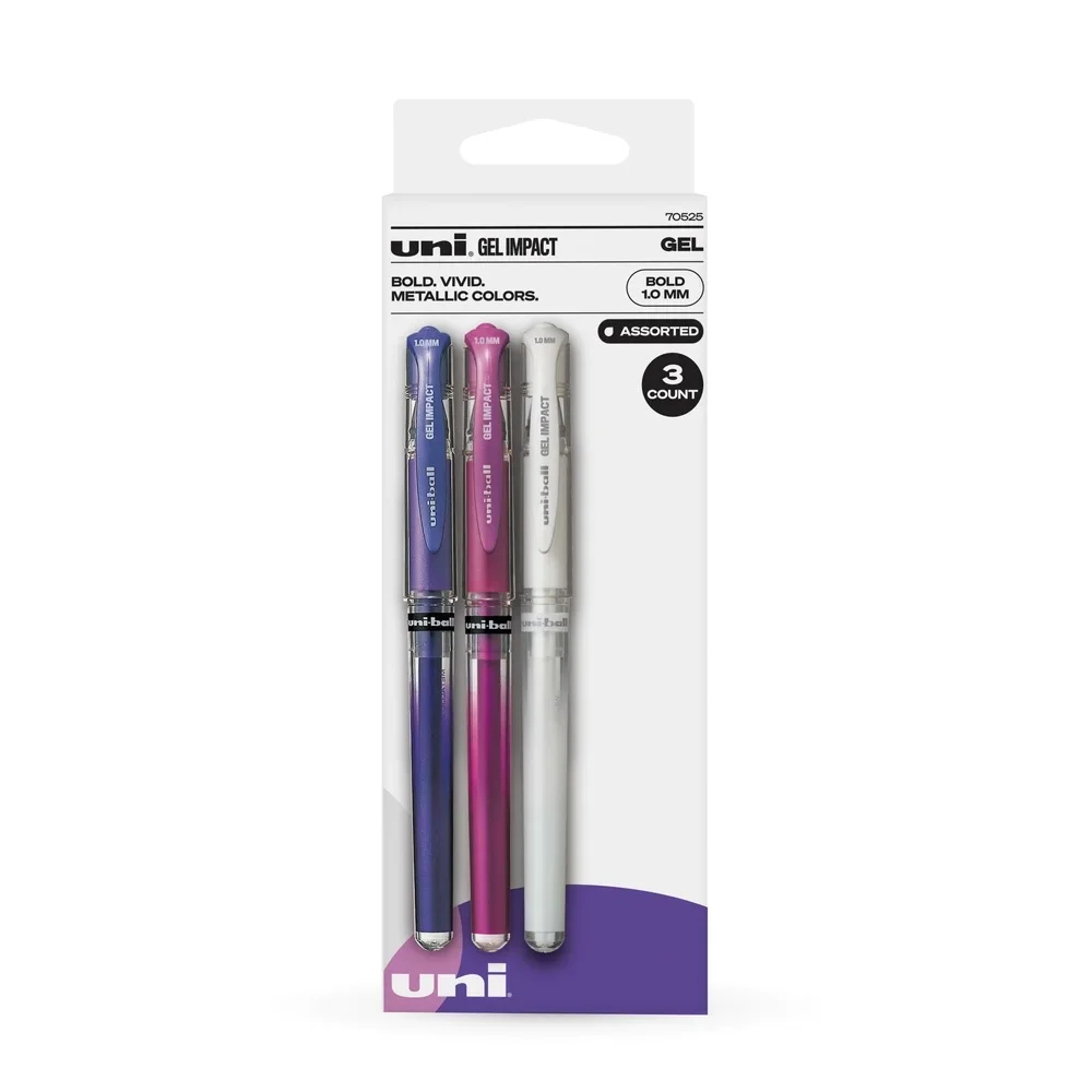 أقلام جل إمباكت بولد بوينت 1.0 ملم حبر متنوع 3 قطع