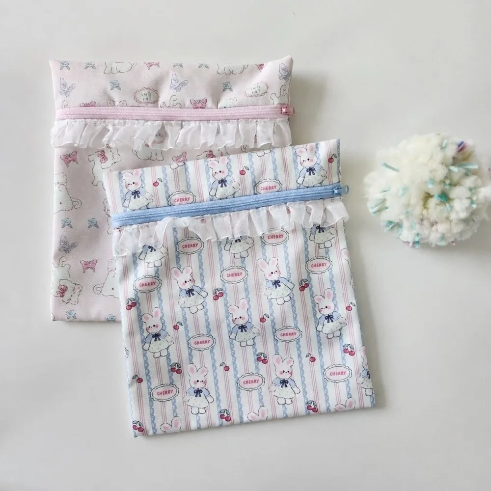 New Waterproof Storage Bag Cartoon Print Ruffle Trim Kindergarten Organizer Large Capacity Portable Travel Toiletry Bag