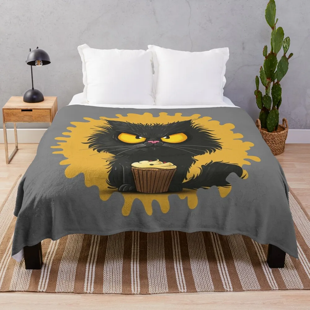 Cupcake Predator The Cat's Craving Chronicles Throw Blanket warm winter Soft Big Bed Fashionable heavy to sleep Blankets