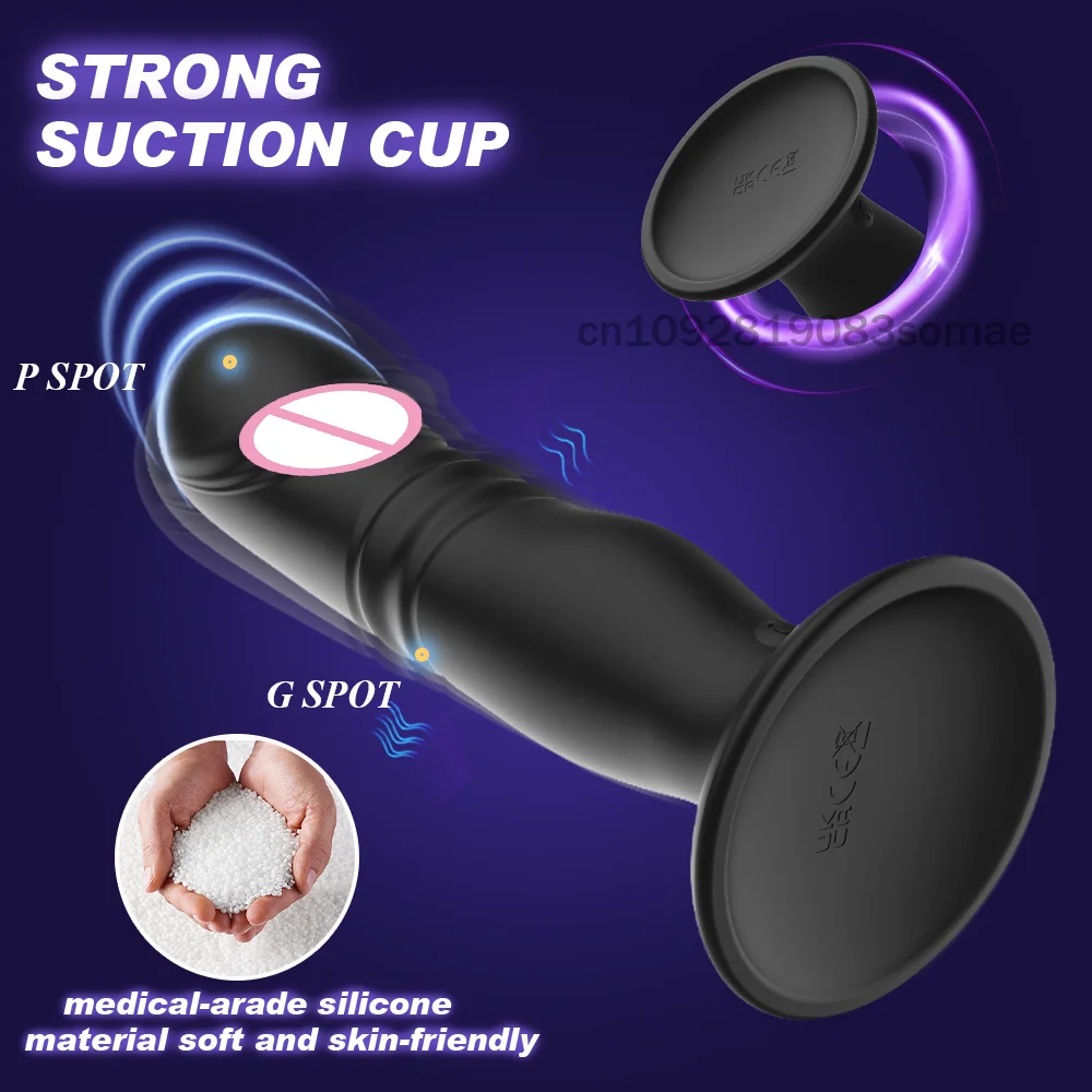 Thrusting Sex Toys Anal Plugs Vibrator APP Wireless Telescopic Anal Dildo Witn Suction Cup Prostate Massager Butt Plug for Men - view 4