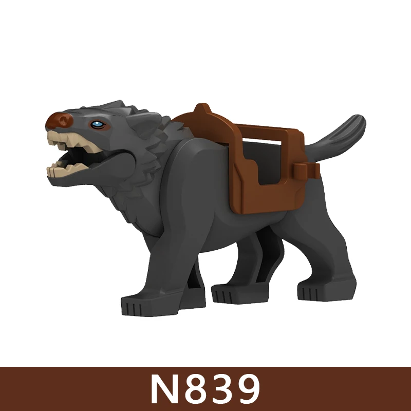 Mittelalterliche Burg Soldat Figuren Bausteine Ritter Ork Krieger Drache Wolf Tiere Kampf Flaggen Zubehör Ziegel Spielzeug Jungen