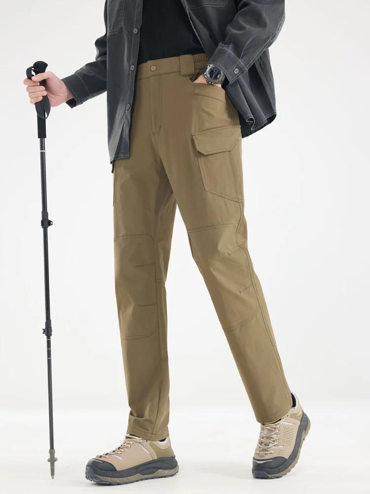 

Мужские быстросохнущие повседневные брюки с карманами на молнии, большие размеры 8xl 7xl 6xl, растягивающиеся брюки для гольфа из нейлона/спандекса, уличные прогулочные брюки