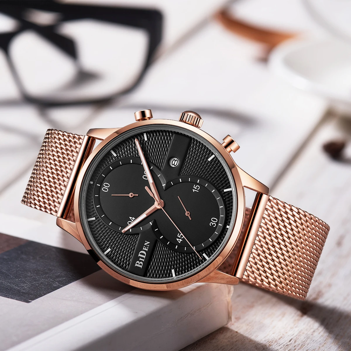 

BIDEN Men's Watch Chronograph Fashion Sports Quartz Watch Men's Casual Waterproof Watch Relogio Masculino