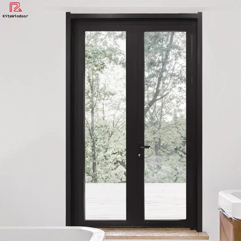 Custom-made Aluminum Alloy Tempered Glass Doors in a Light Luxury Style; Soundproof Glass Partitions for Living Rooms and Shops.