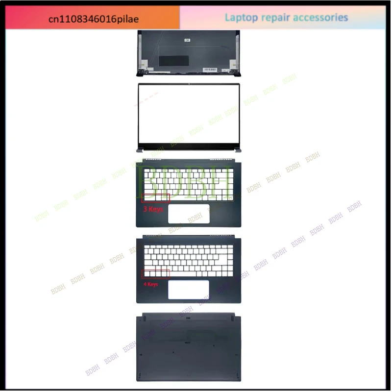* Laptop LCD Back Cover/ For MSI Prestige 15 P15 MS-16S3 MS-16S6 PS63 Front Bezel/Palmrest/Bottom Case/Hinges