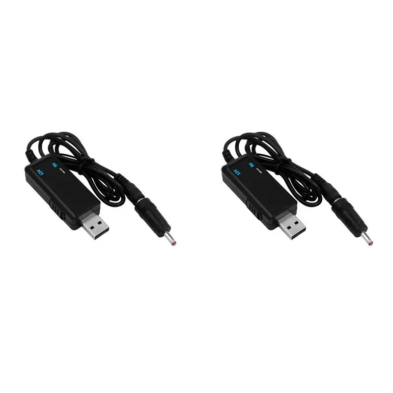 2X USB Boost Converter USB Step-Up Converter Cable DC 5V To 9V 12V 3.5X1.35Mm Connecter For Power Converter,1 Support 1