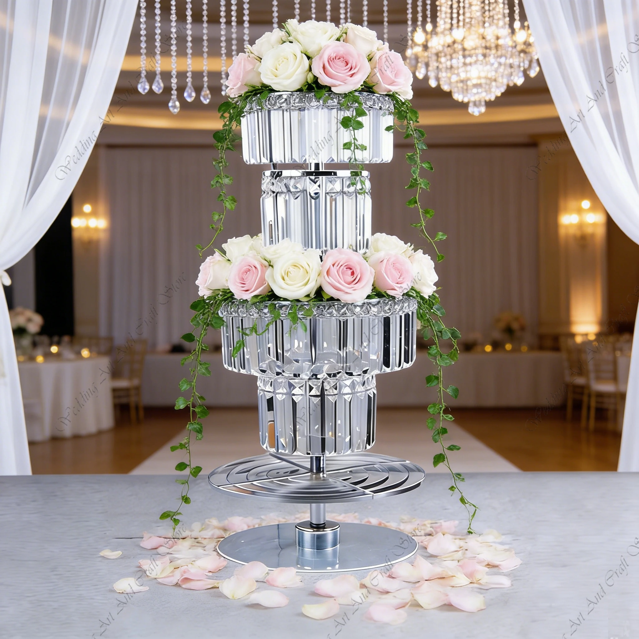 

10pcs f30 81-120cm Crystal Ice-shaped Centerpiece Vase Flower Stand Centerpiece for Event Wedding Table Centerpiece ivy763