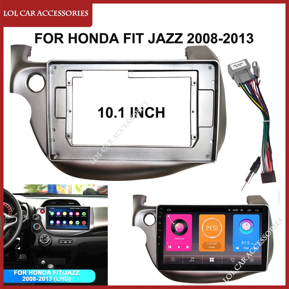 10.1 Inch Car Radio Fascia For Honda 2008-2013 FIT JAZZ Android MP5 Player Panel Casing Frame 2Din Head Unit Stereo Dash Cover