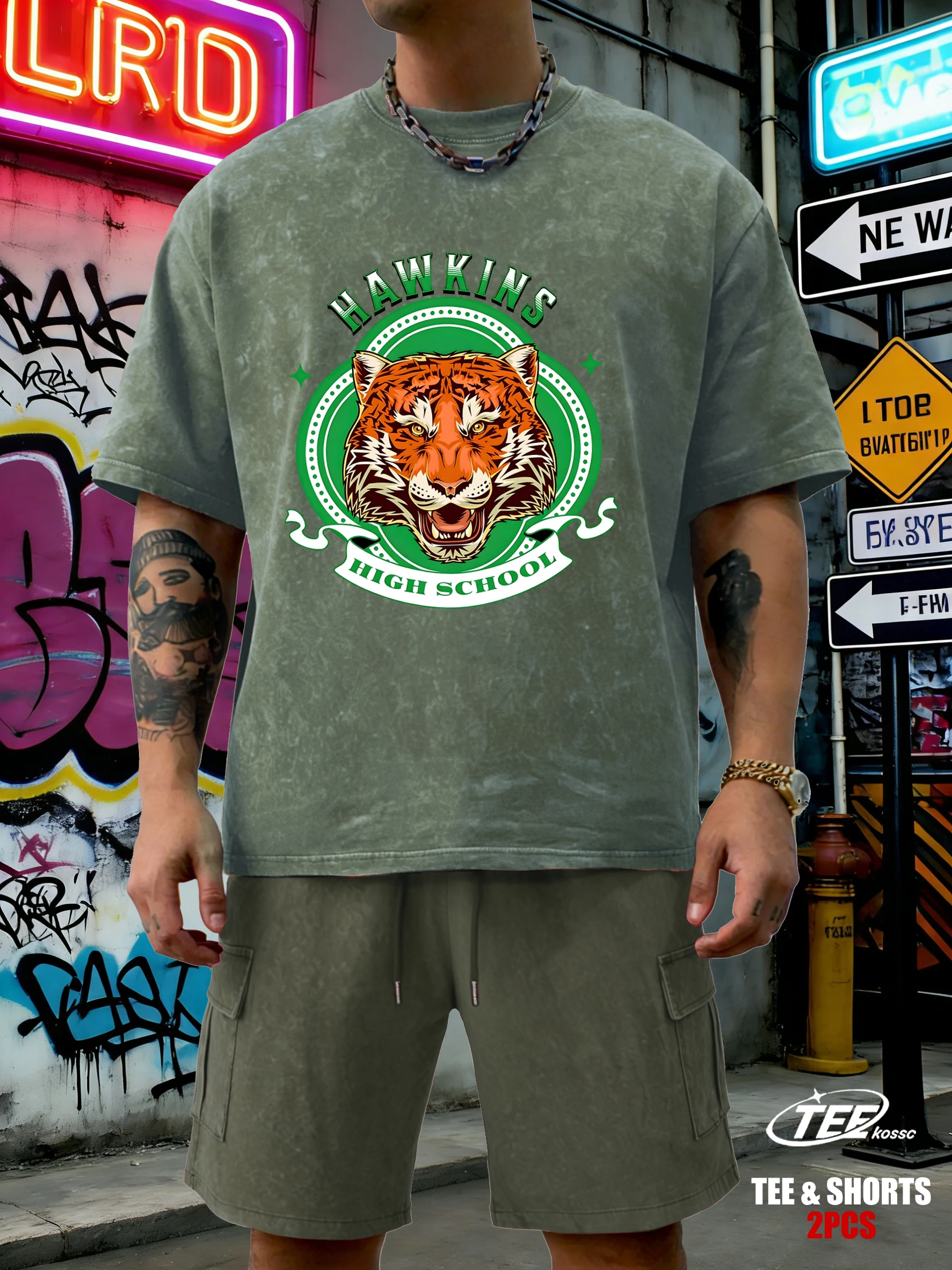 

A Medal Composed Of Tigers Retro Tee Male Summer Breathable Cotton Hip Hop Sportsuit Soft Washed Tops Unisex Crewneck Clothing