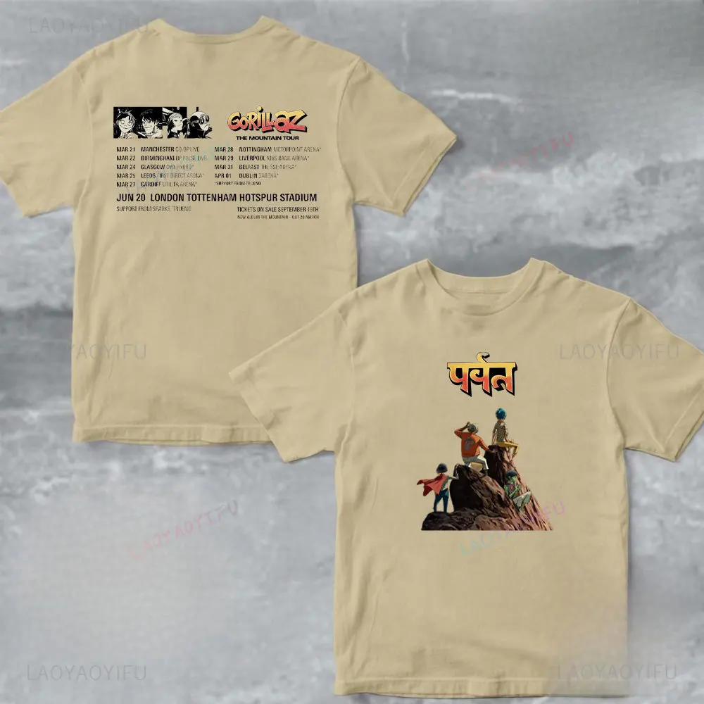 Unisex Cotton Tshirt Gorillaz The Mountain Tour UK and Ireland Arenas 2026 Schedule Dates T-Shirt New in Tops & Tees Streetwear