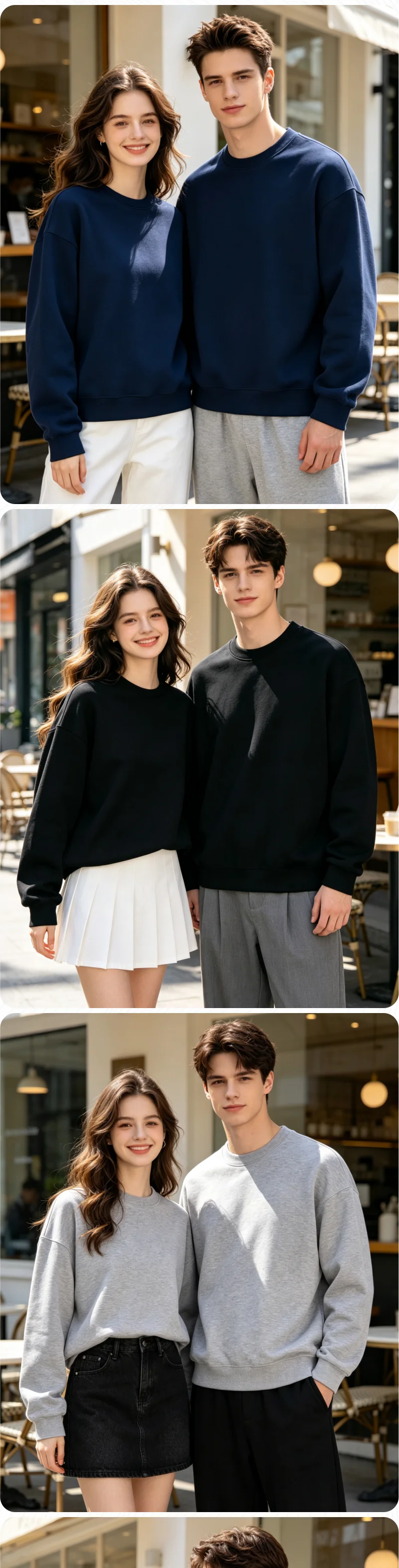 Großhandel: Personalisierter Unisex-Sweatshirt mit langen Ärmeln und Textdruck, Pullover für Arbeit, mit individuellem Druck oder Stickerei, Team- und Mitarbeiteruniform für Männer und Frauen. – Detail 5