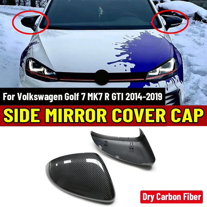 

Сменный Чехол для зеркала заднего вида из углеродного волокна для Volkswagen, для VW Golf 7 MK7 R GTI 2014-2019, колпачки для боковых зеркал автомобиля