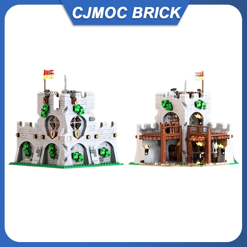 

MOC-214007 угловой замок мясника серии No 2 строительные блоки модель средневековый лучник отдых архитектура кирпичи игрушки подарки для детей