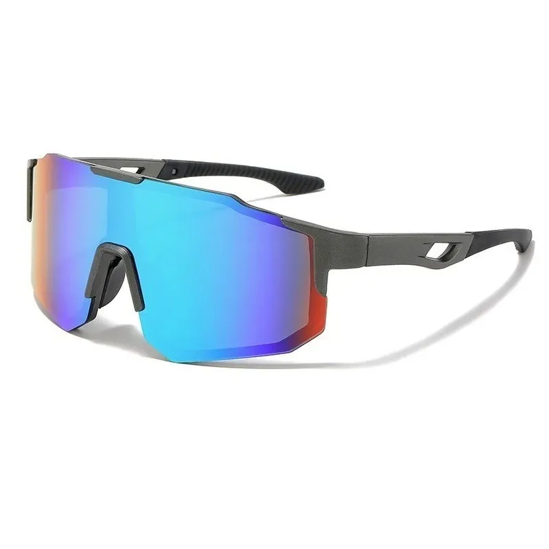 Men's Fashion Large Frame Glasses Integrated Design Bright Yellow Orange Lens and Black Frame Suitable for Daily Wear image 5