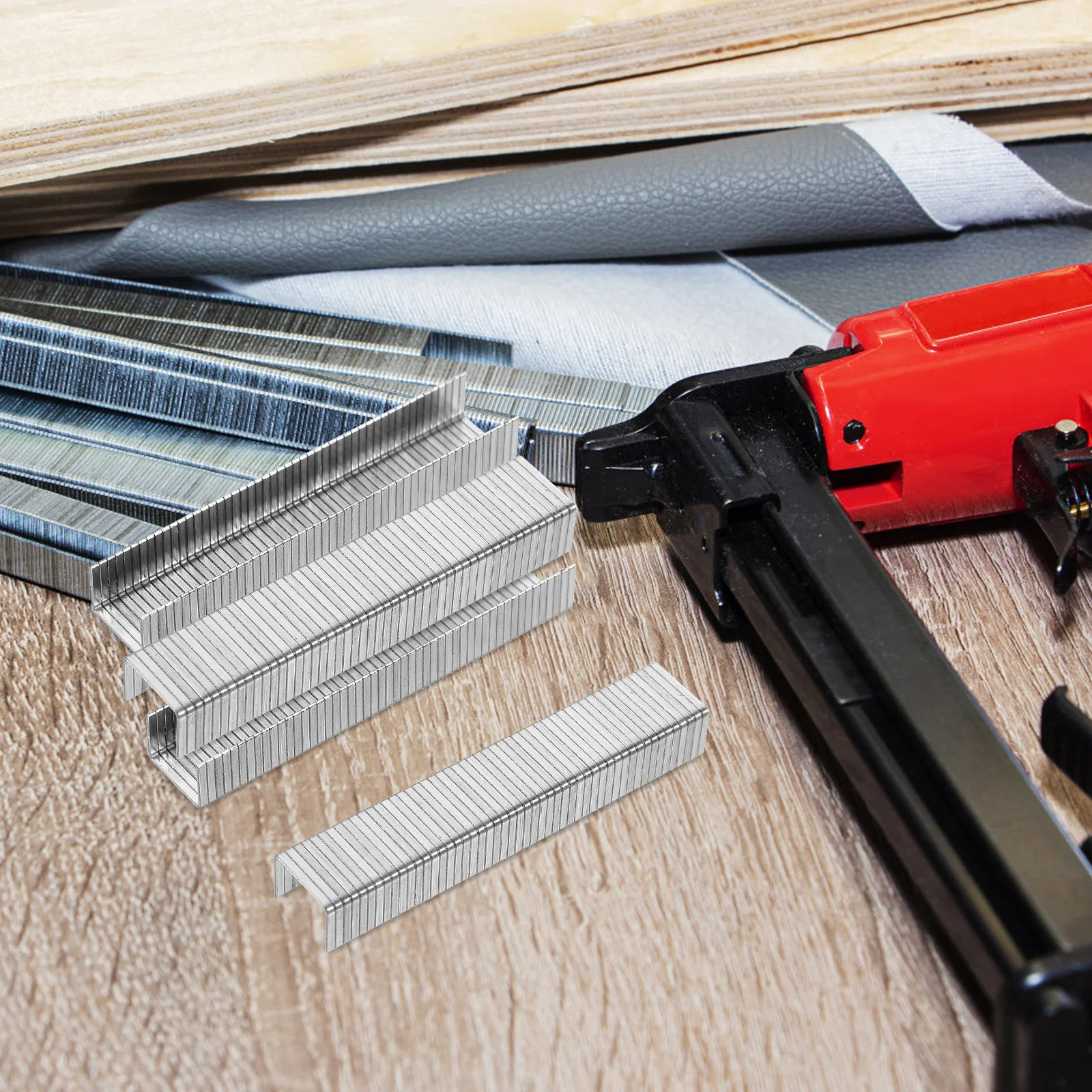 

1000 Pcs U Shaped Nails Manual Staple Gun Carbon Steel Narrow Crown Heavy Duty Metal Woodworking Staples Compatible