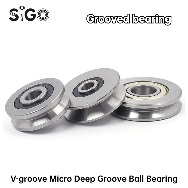 4pcs Grooved Bearing 623 624 625 Outer Ring Grooved Bearing 626 627 628 629U V-type Straightened Pulley