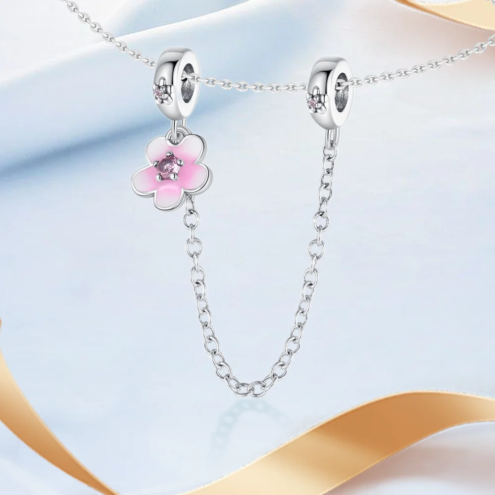 Safe 925 Sterling Silver Infinite Love of Stars Moon Whales and Swallows Safety Chain Fit DIY Bracelet Necklace Protective Gifts