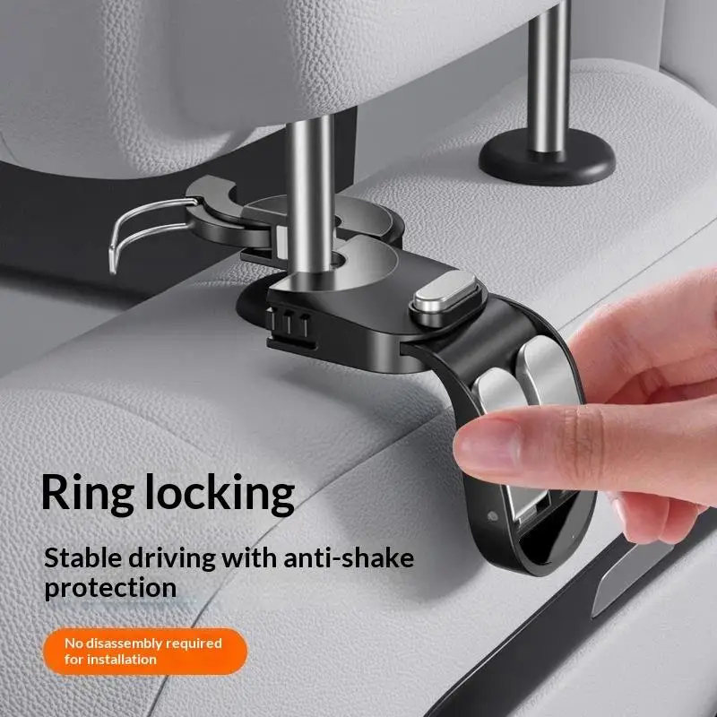 Adjustable Multifunction Car Headrest Hook Keep Car Tidy Auto Storage Clip for Groceries Bags Purse Interior Organizer