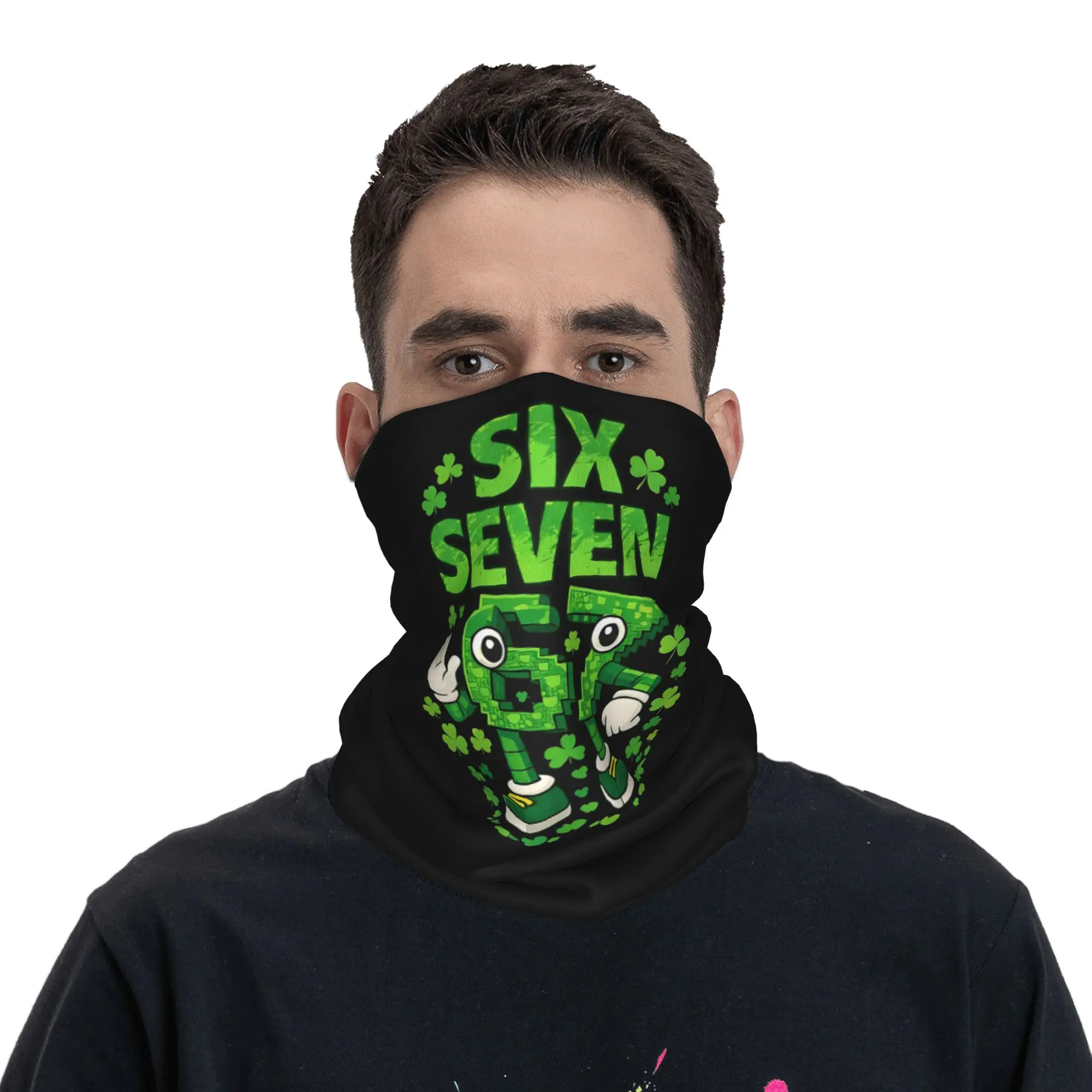 

Six Seven St Patricks Day Italian Brainrot 67 Bandana Neck Gaiter Printed Magic Scarf Headband Riding Unisex Adult All Season