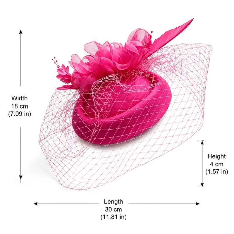 Women Net Veil Fascinator Hat And Lace Gloves Set For Tea Party Wedding Derby Church Occasion