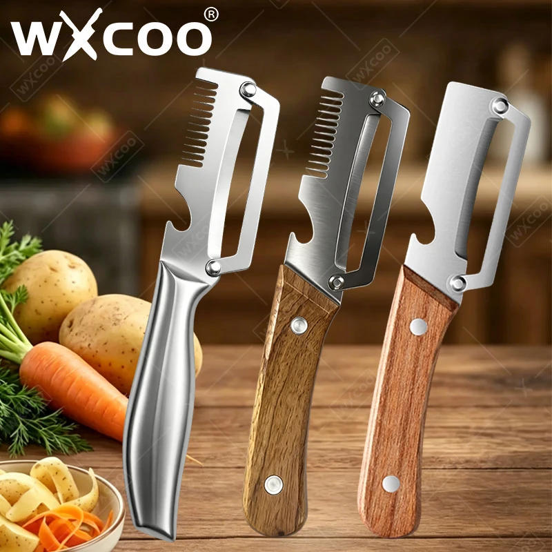 Kitchen Peeler MultiFunction Stainless Steel Vegetable Peeler Fruit Knife 2-in-1 Bottle Opener Slicing Kitchen-Specific Peeler