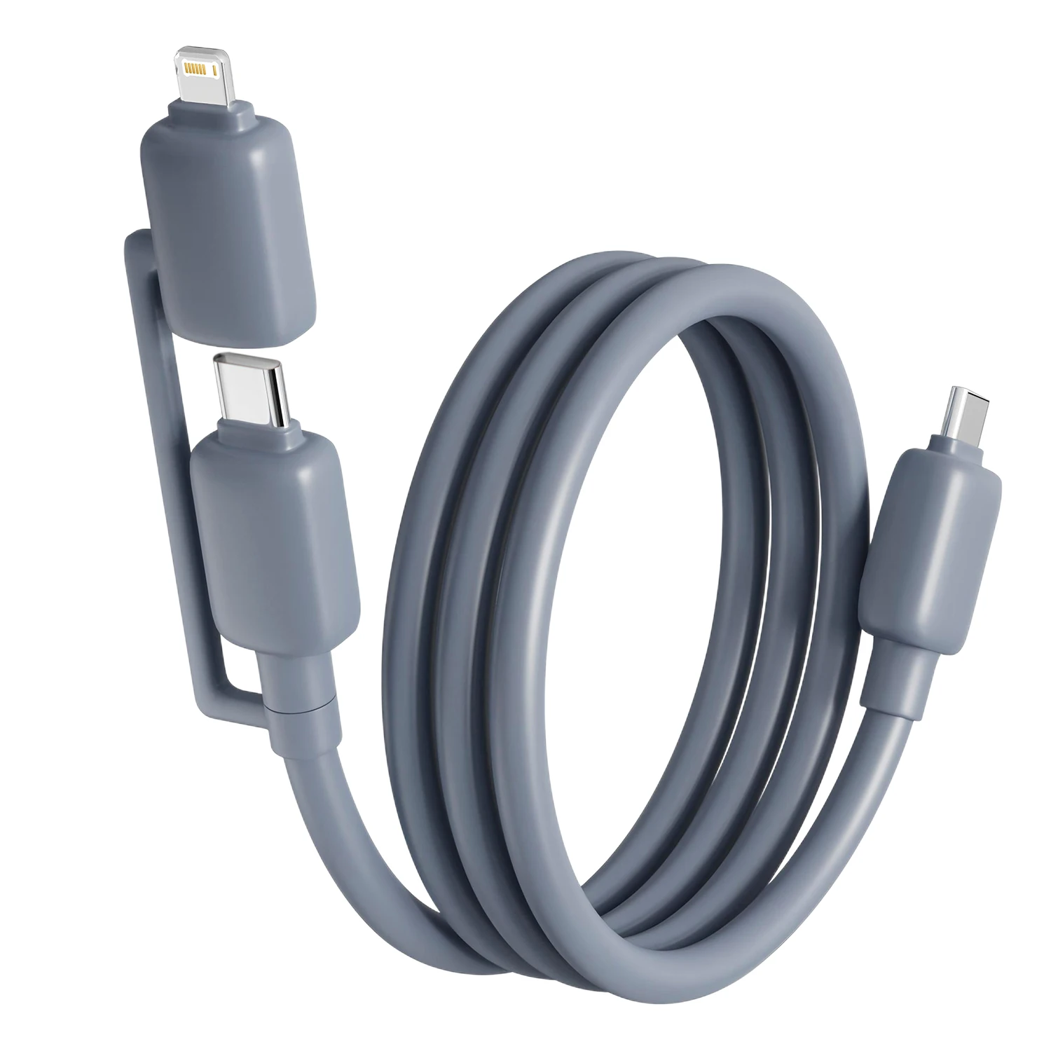 2 IN 1 PD Max240W USB C to C or Type-C to L Fast Charging Data Cable For iPhone 18 17 16 15 14 13 12 Xiaomi Android PD Cable