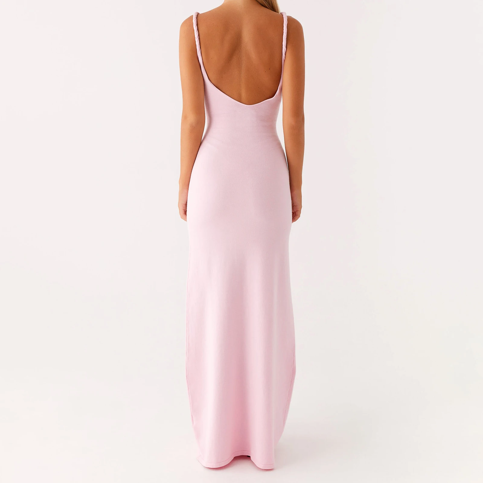 Feminino y2k vestido de fadas verão sólido alças torcidas com decote em v sem costas vestido de festa férias streetwear