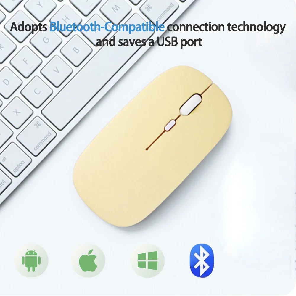 Mouse Gamer sem fio portátil, Compatível com Bluetooth, Ratos ergonômicos do escritório, apto para PC, computador, laptop, Macbook, Tablet