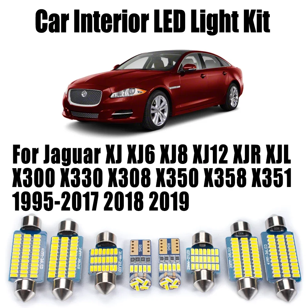 For Jaguar XJ XJ6 XJ8 XJ12 XJR XJL X300 X330 X308 X350 X358 X351 1995-2018 2019 Car Ceiling Bulb Kit LED Interior Map Dome Light